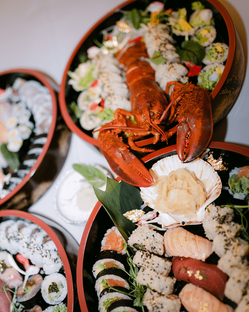 zestaw sushi z homarem na live kooking